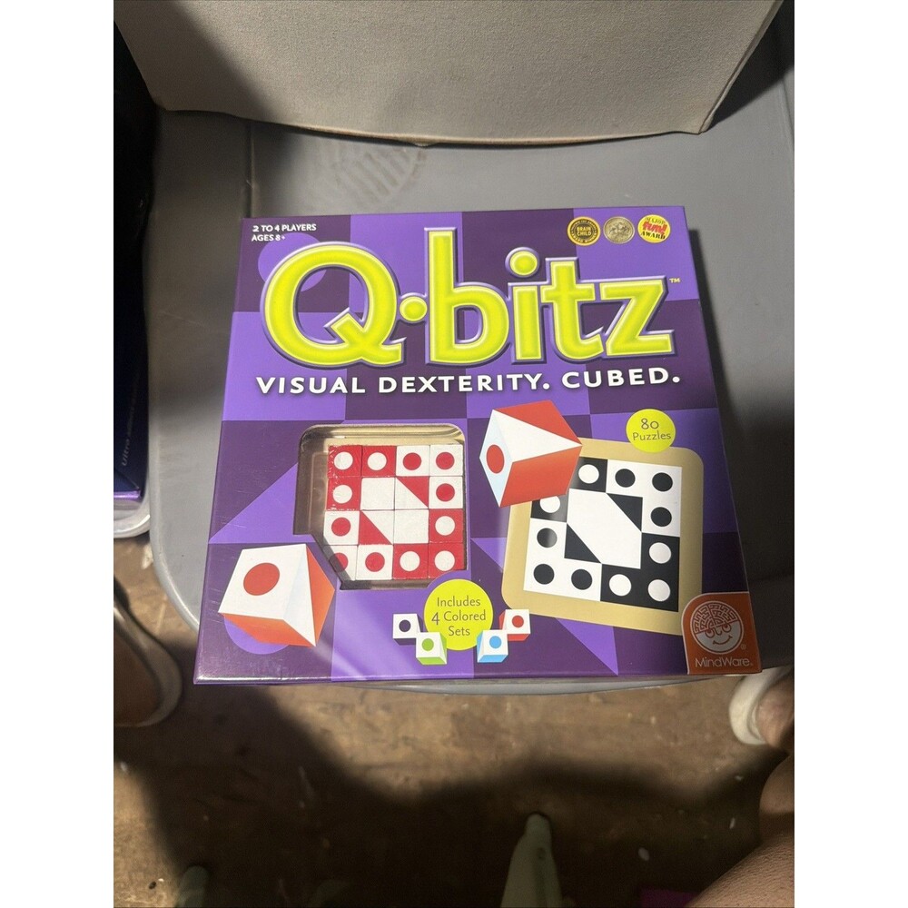 MindWare Q-bitz Visual Dexterity Cubed Pattern Matching Board Game COMPLETE.